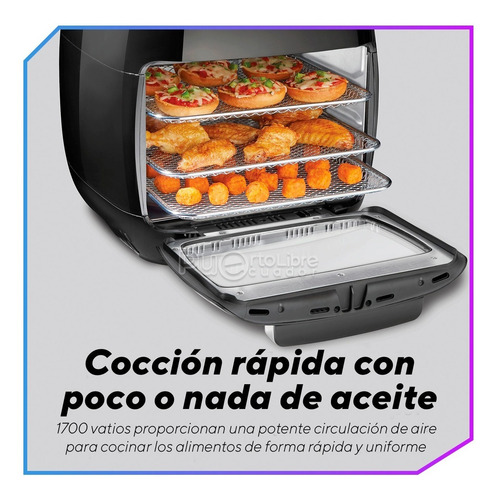 Imagen 8 de 10 de Potente Horno Freidora De Aire Hamilton Beach Digital 1700w