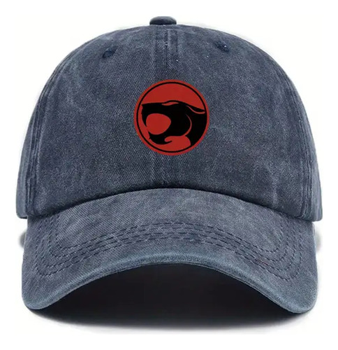 Gorra Unisex Vintaje Deslavada De Thundercats Ajustable Azul Marino Lisa Ajustable