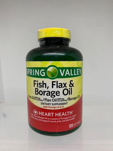 Fish Flax & Borage Oil 800mg Omega-3 6 9 120 Uds Spring V.