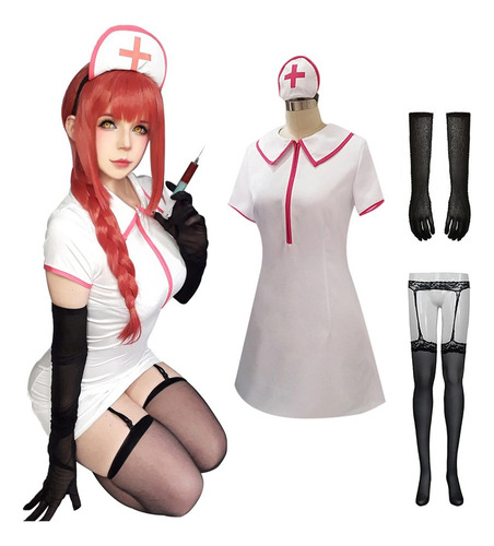 1 Conjunto De Calcetines Makima Costume Sexy Nurse Para Mujer