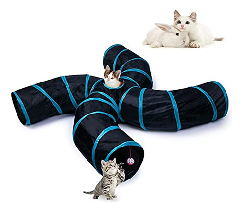 Túnel Para Gatos Egotta, Tubo Plegable En Forma De S De 4 Ví