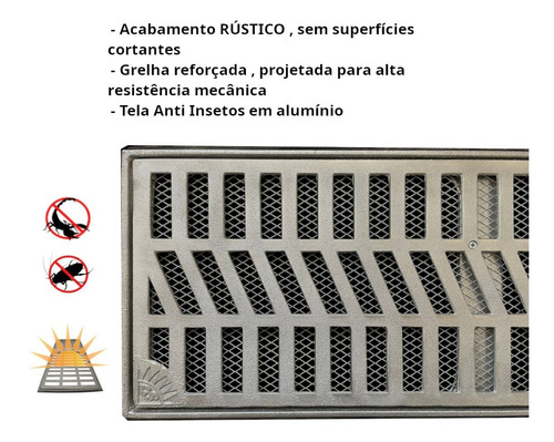 Ralo Linear 20x100 Al Reforçado Grelha C/ Suporte C/tela 19m
