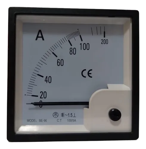 Amperímetro Analógico 100 Amper 96x96mm Para Conectar Con Ti