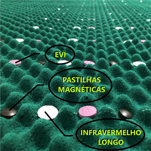 Colchão Magnético D45 Queen 2 Kits Massageadores Cromo Bio Cinza-escuro