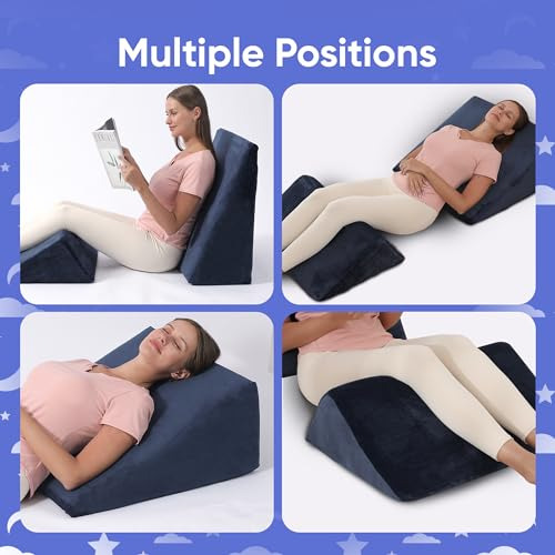 Almohada De Cuña De Cama 2 Cojines Inclinables De Espuma Vis