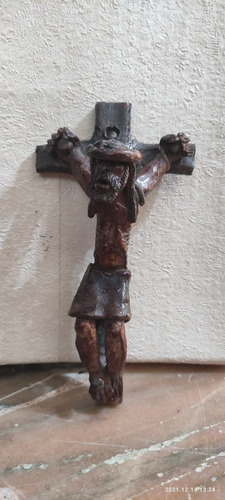 Cristo Negro. Crucifijo De Madera, Jesús. Católico. Inri