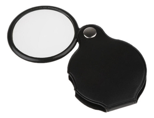 Lupa De Lente Redonda De Bolsillo Compacto 5x Lupa Negra