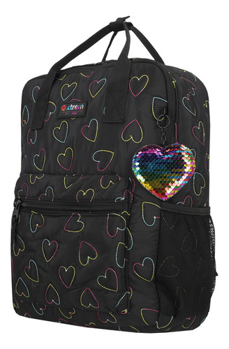 Mochila Unisex Notebook 5xt Corazones Negro Xtrem