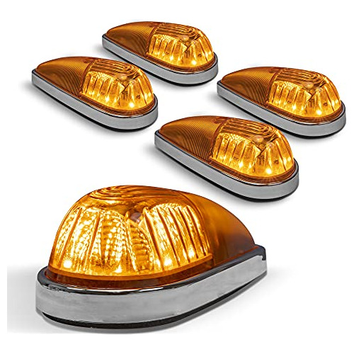 Kit De Luces De Cabina Teardrop Led Ámbar [base Cromad...