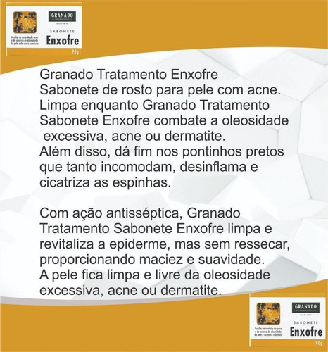 Imagem 3 de 3 de Sabonete Em Barra Granado - Enxofre - 90g