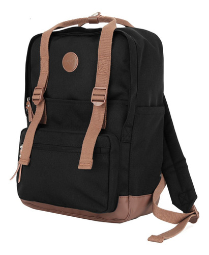 Mochila Bolso Impermeable Okta Mod 1085b Negro Y Marrón