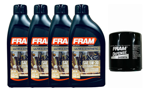 Kit Cambio Aceite Fram 5w30 Chevrolet Tornado 1.8l 2019