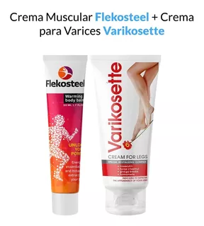 Crema Muscular Flekosteel + Crema Para Varices Varikosette