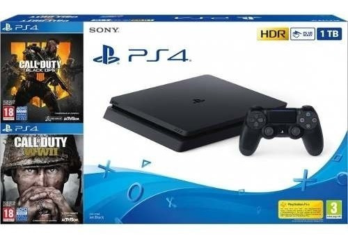 Consola Ps4 Slim 1tb  + Cod Black Ops 4 + Cod Wwii - Sniper