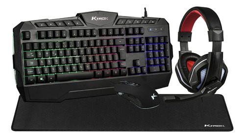 Kit Gamer 4x1 Ktork Extreme 6400dpi Led Mousepad Grande Top