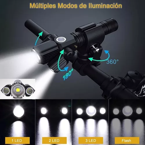 Moderna Luz Para Bicicleta Delantera Potente Recargable Led