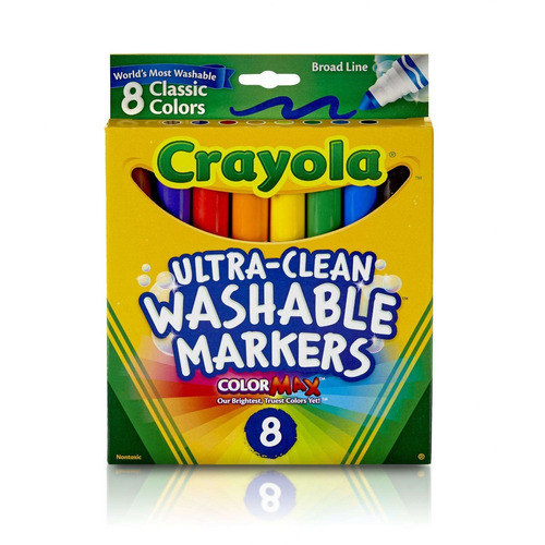 Set De 8 Marcadores Linea Ancha Lavables Crayola