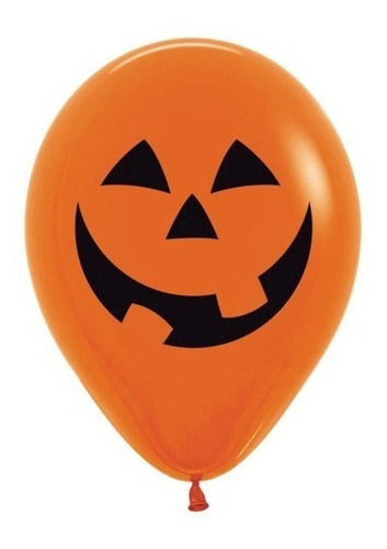 Globo Latex Halloween Calabaza Naranja Apto Helio X10 