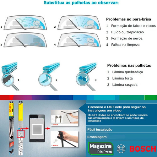 Par Limpador De Parabrisa Dianteiro Vw Up 2014 A 2022 Bosch