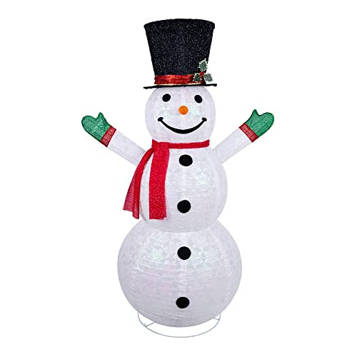 5 Ft Collapsible Snowman Led Yard Light For Christmas O...