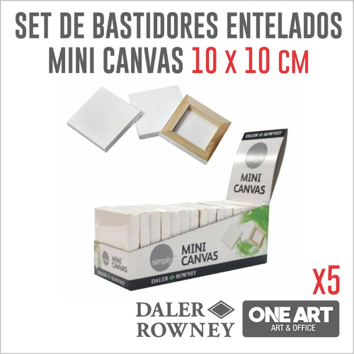 Set Arte Bastidor Entelado Daler Rowney Mini 10 X 10 Cm X5