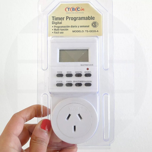 Terruptor Timer Horario Digi Enchufable Progr Ts-ge20-a