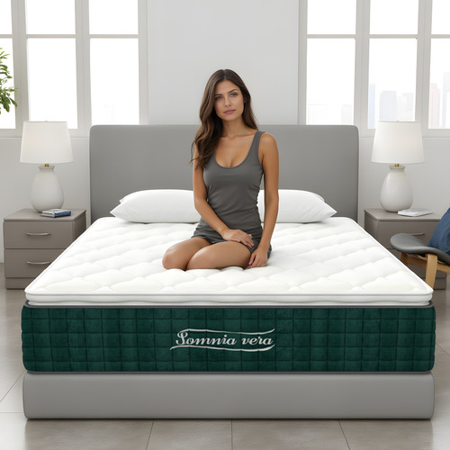 Colchón Individual Pillow Top De Resortes Somnia Vera 26 Cm