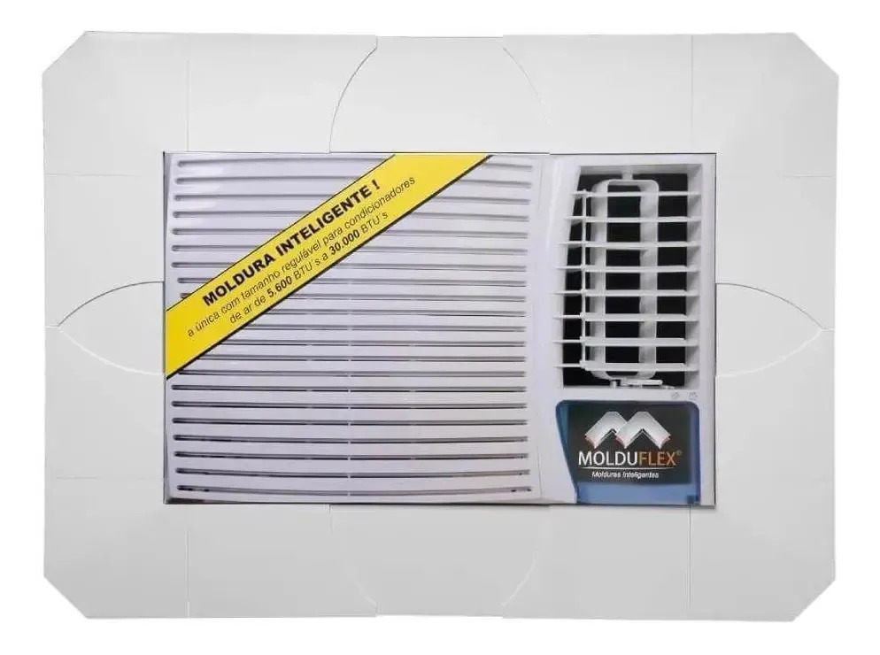Moldura Regulável Ar Condicionado Janela 5.600 A 30.000 Btus Branco