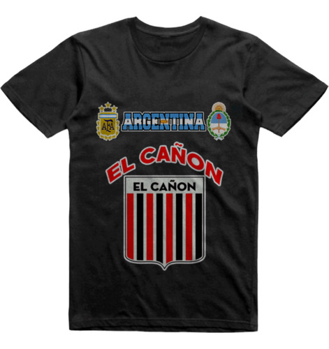 Remera Algodon Negra El Cañon Mar Del Plata