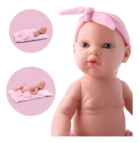 Boneca Bebê Reborn Banho Menina Mantinha Chupeta