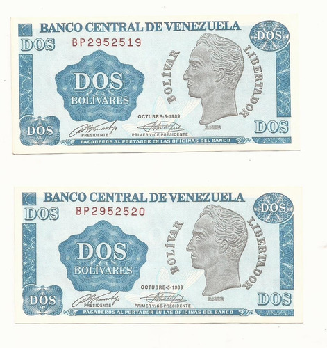  Billetes Tinoquitos 1989 Unc Sin Circular 