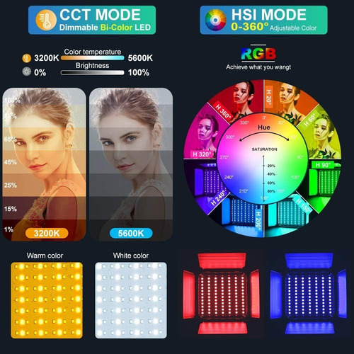 Imagen 3 de 6 de Luz De Video Led Rgb Gvm, 800d, Cri 97, X2 Unidades