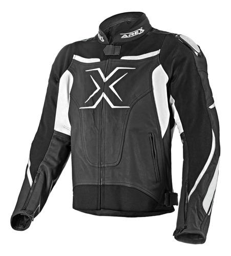 Chaqueta Cuero Arex Racer Negro/blanco