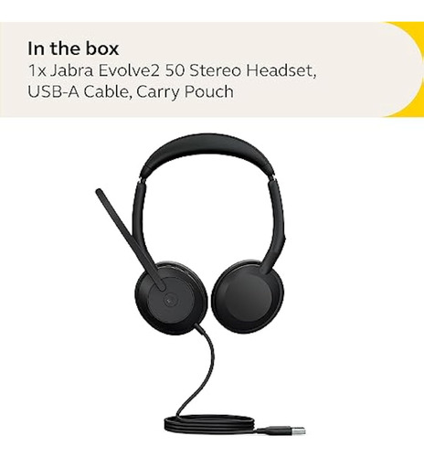 Fone De Ouvido Mono Com Fio Jabra Evolve2 50 - Com