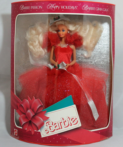 1988 Happy Holidays Barbie - 1ª En Serie Colectible Por Matt