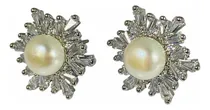 Comprar Aros Stud Topacios Blancos Y Perla Cultivada Akoya Genuina