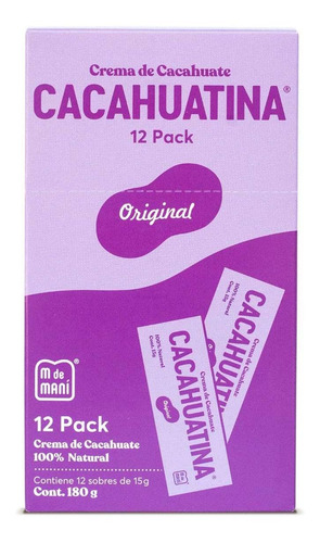 Crema De Cacahuate 12-pack Cacahuatina M De Maní Original 180g