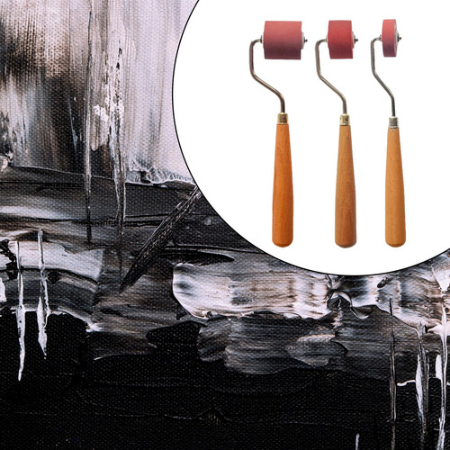 De Rodillo De Goma 3x Rodillo De Tinta Portátil Diy Para