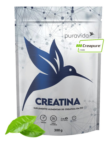 Creatina Creapure Micronizada E Monohidratada 300g Puravida Sabor Sem sabor