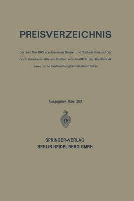 Preisverzeichnis : Der Seit Mai 1945 Erschienenen Bucher ...