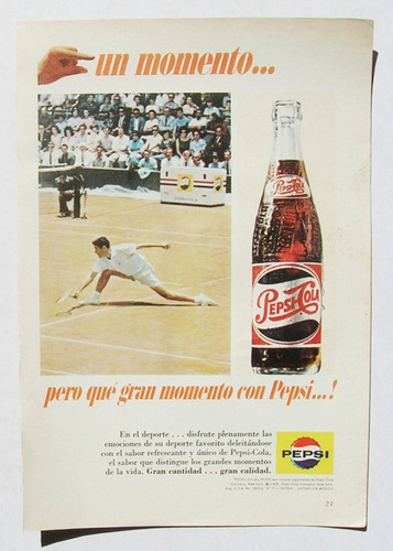 Pepsi Cola Publicidad Antigua De 1965, Vintage