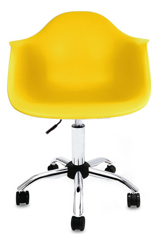 Cadeira Emaes Com Braços Arm Office - Base Cromada Cor Amarelo Lumi Material Do Estofamento Polipropileno