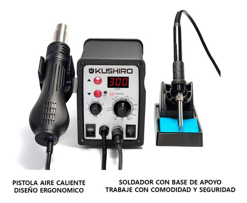 Imagen 5 de 10 de Estacion De Soldado Soldadora + Aire Caliente Profesional