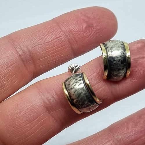Imagen 2 de 7 de Aros Plata Y Oro