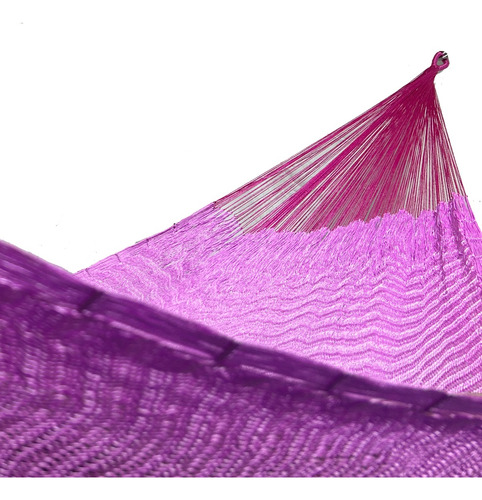 Imagen 6 de 7 de Hamaca Artesanal Maya De Nylon Alta Calidad Rosa