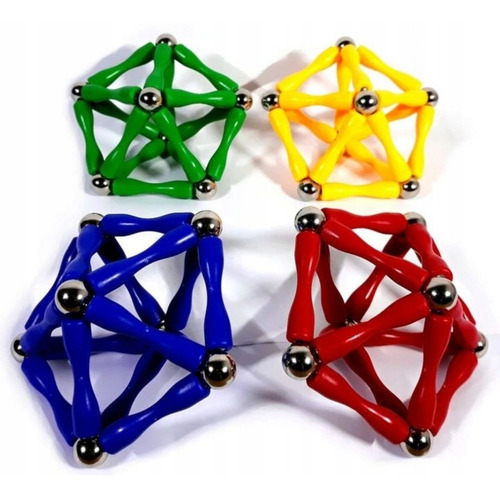 Imagen 8 de 10 de Bloques Magnéticos Magnetic World Palos Imantados 84 Piezas