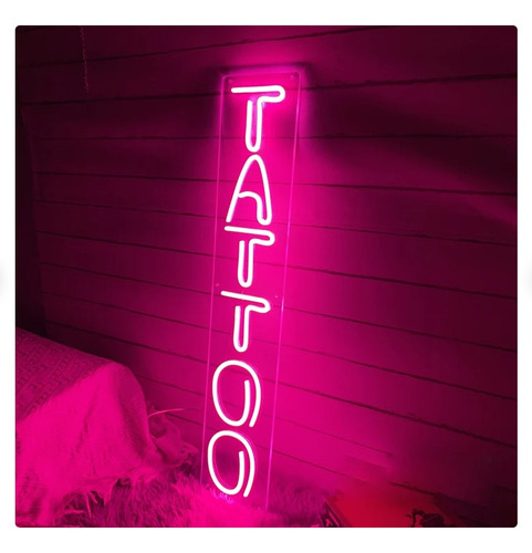 Letrero Led Neon Tattoo Tatuaje Tienda Alto 52cm Luminoso