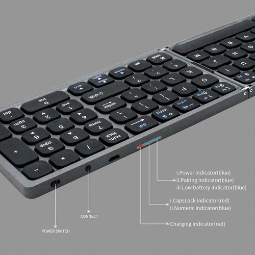 Foldable Bt Wireless Keyboard, Portable Keyboard