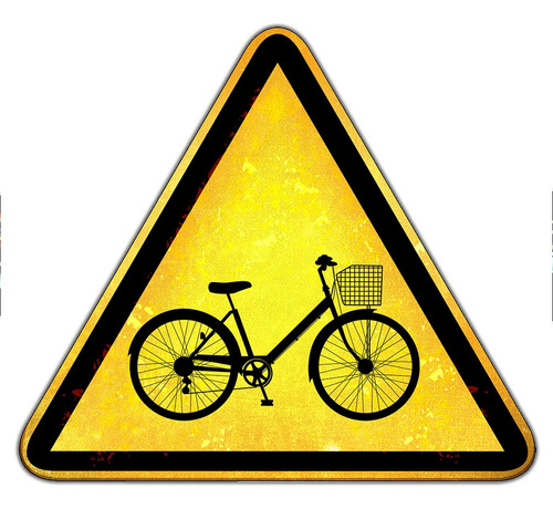 #38 - Cartel 33 X 33 Cm Señal Bicicleta Bike Paseo No Chapa