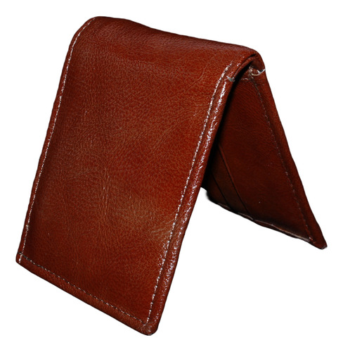 Billetera Wallet Piel Geniuna Bifold Cartera Tarjetero Café